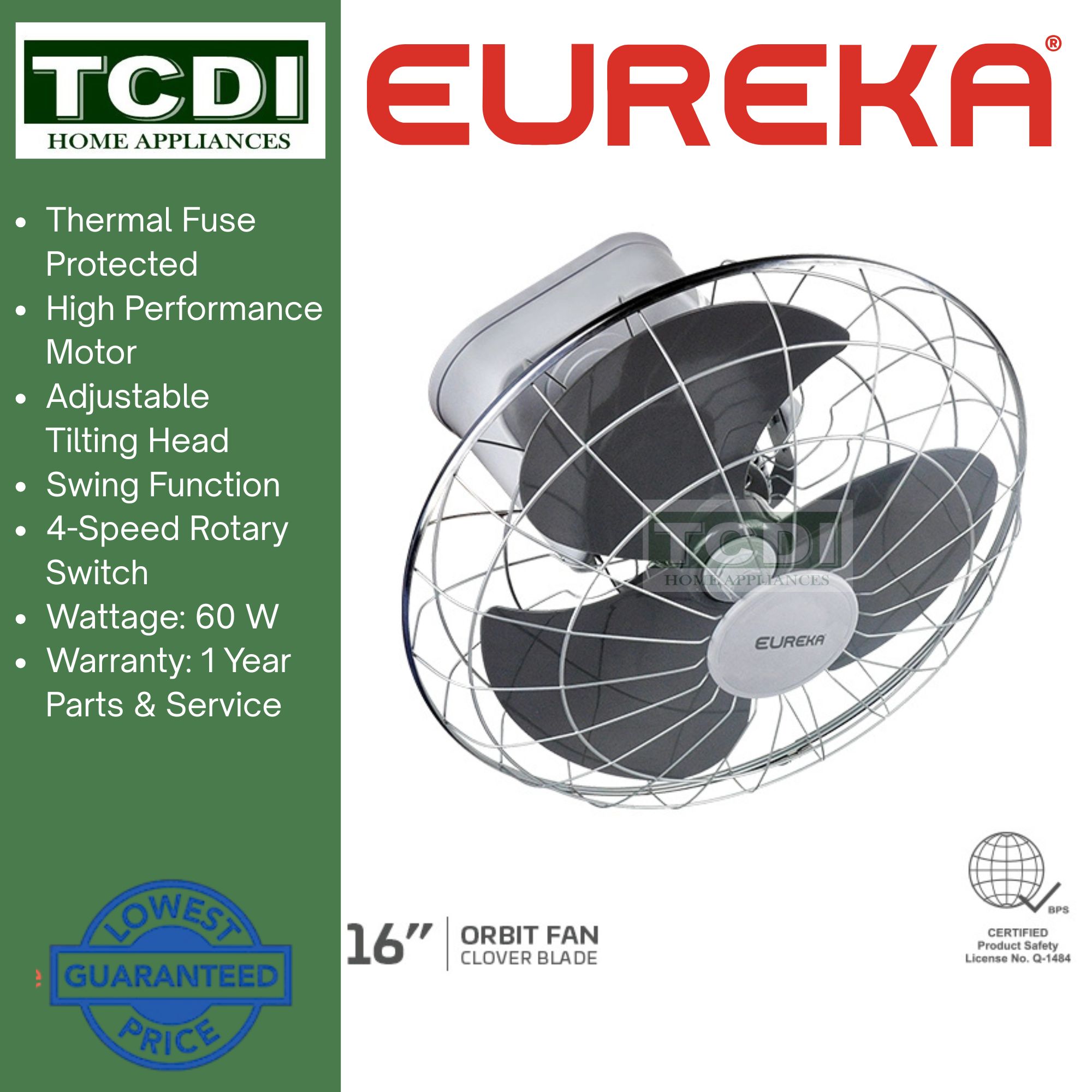 EUREKA Orbit Fan - Ceiling Fan 16 Inch Fan Blade (EOF - 16) | Shopee ...