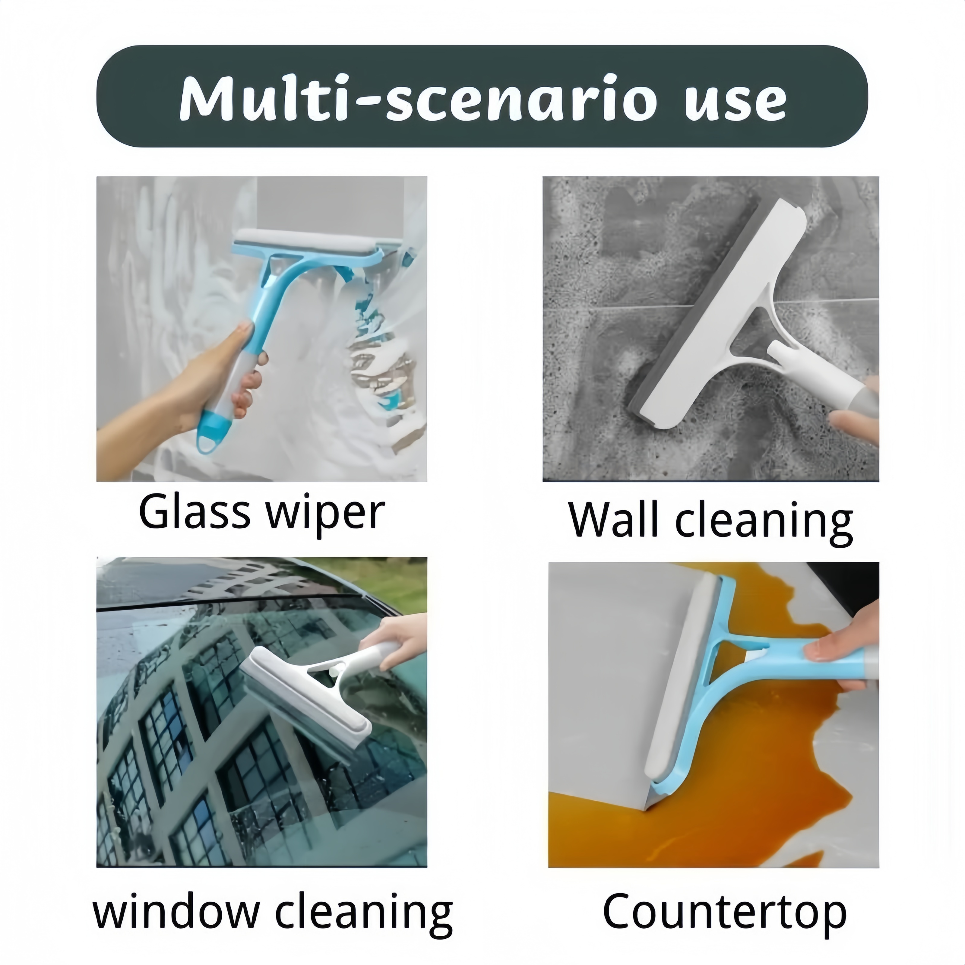 Cleaning Wiper with Spray Bottle 3 In 1 Household Glass Wiper Window ...