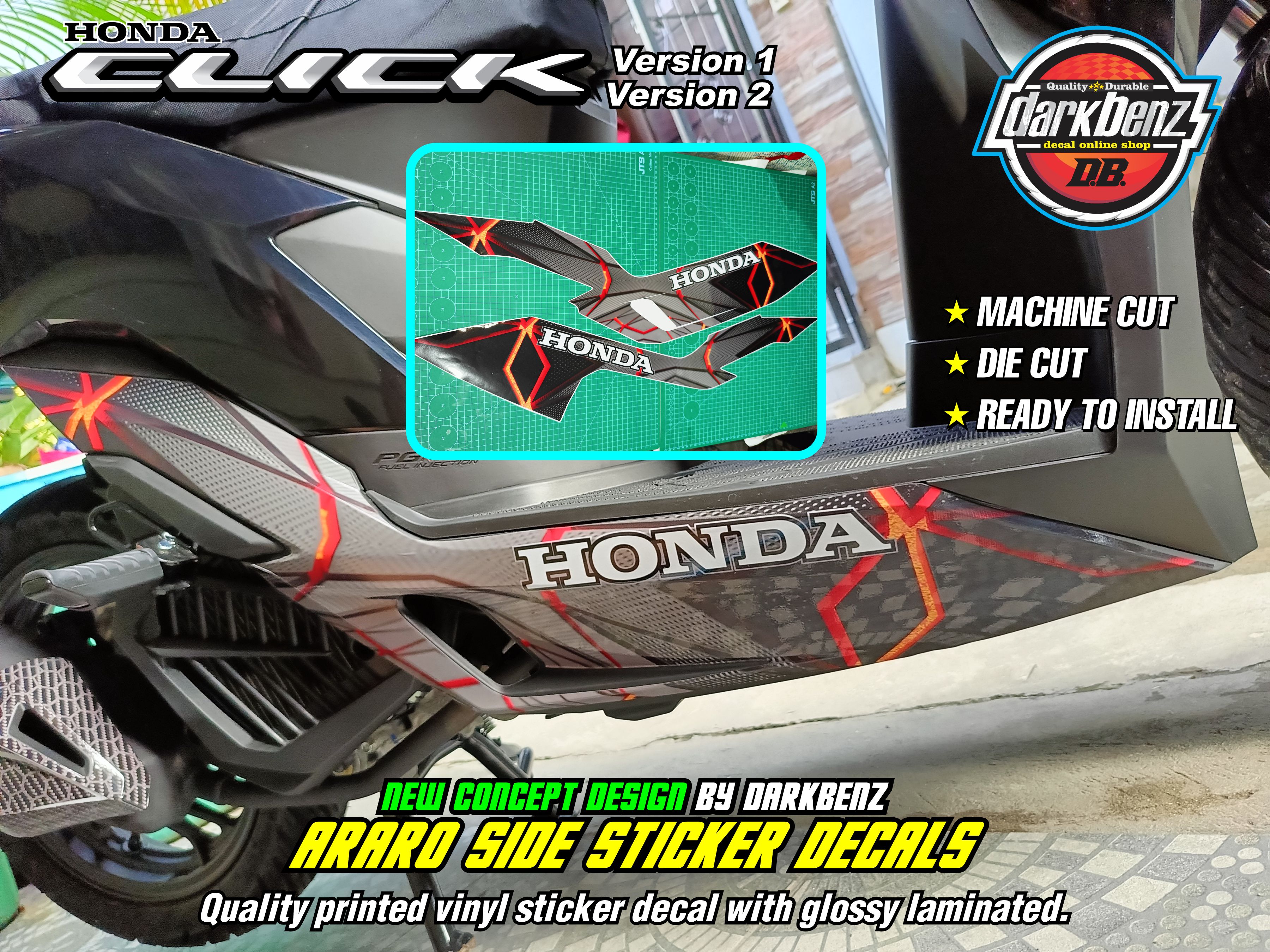 Honda Click Version 2 & 3 New Concept Quality Printed Sticker Decals ...