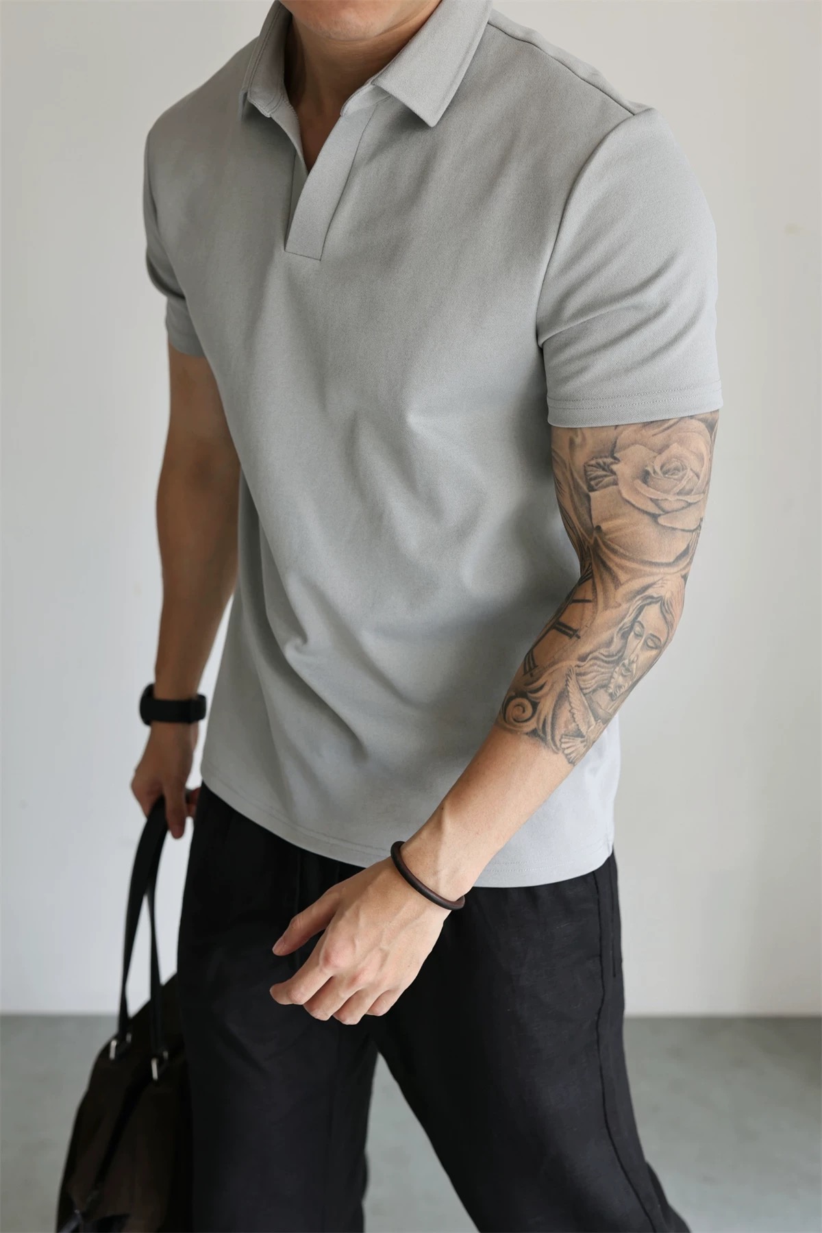 Mannered by HUILISHI Men’s V-Neck Collar Polo Shirt – Effortless Style ...