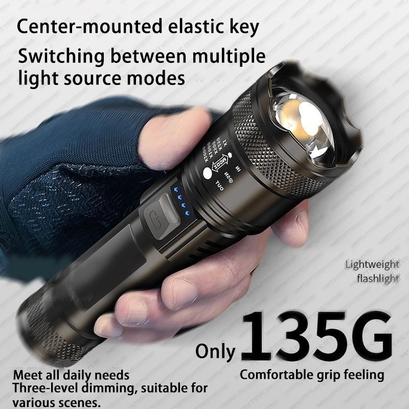 Super Bright Zoom LED Flashlight Waterproof Flashlight rechargeable ...