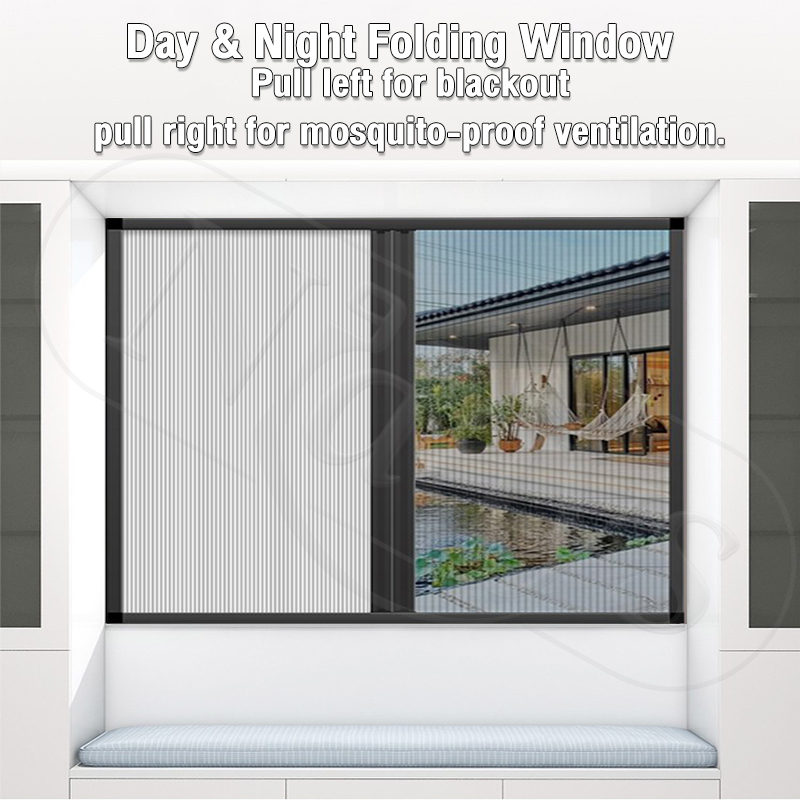 Sliding Window Screen Aluminum Frame 2 in 1 Mosquito Proof and Blackout ...
