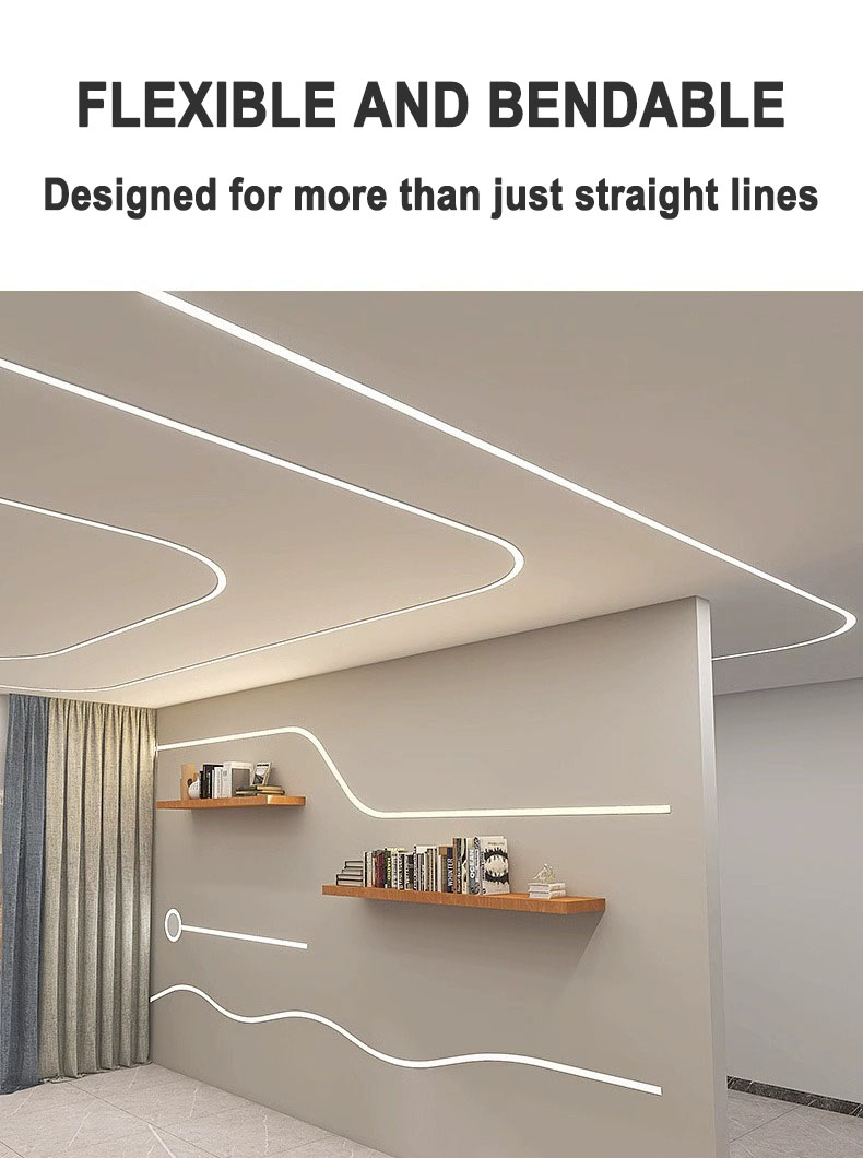 Flexible silicone linear led channel embedded Tube LED Neon Light ...