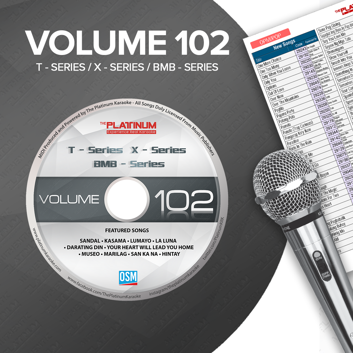 Platinum Karaoke Volume 102 CD for T-series/X-series/BMB-series ...