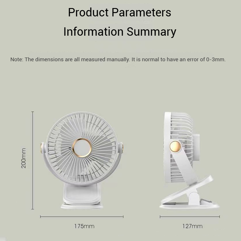 Desk Fan with Light mini rotating clip fan portable Outdoor stroller ...