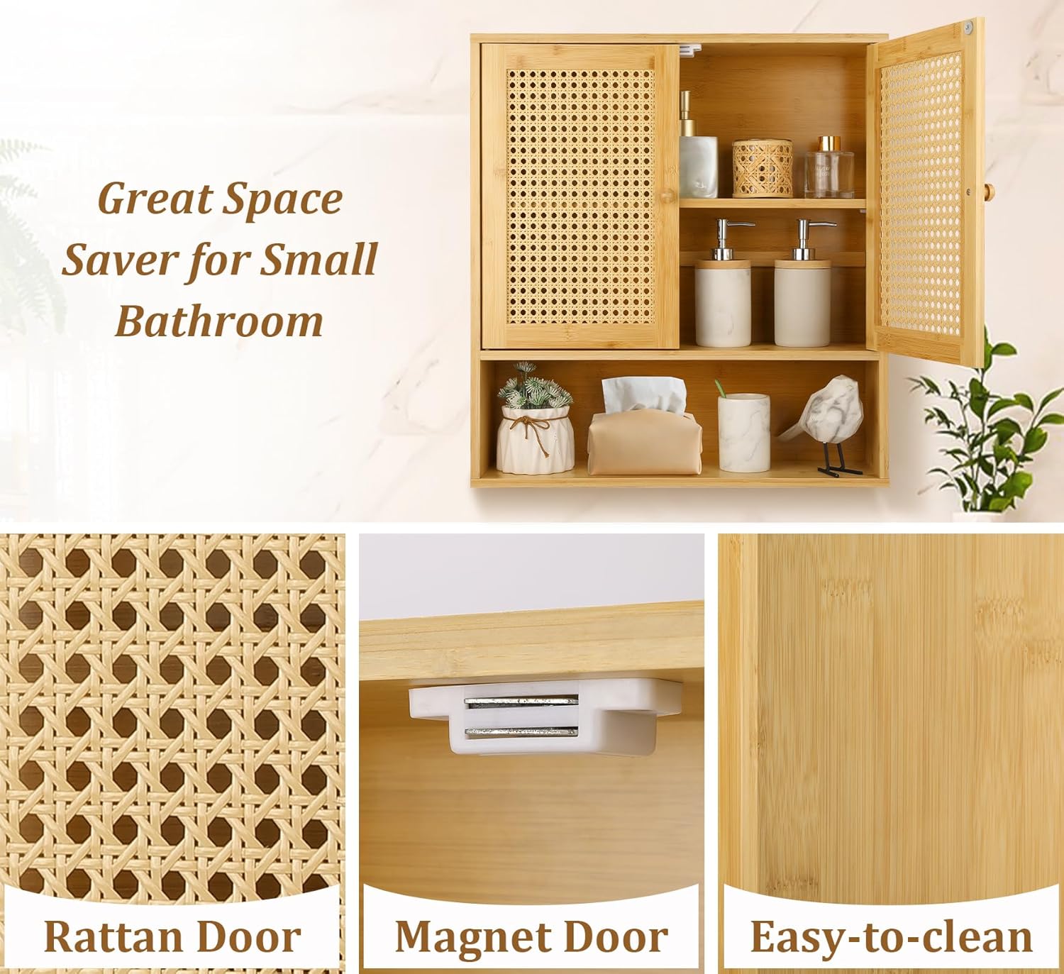 【On Hand】Wall-Mounted Waterproof Plastic Rattan Storage Cabinet ...
