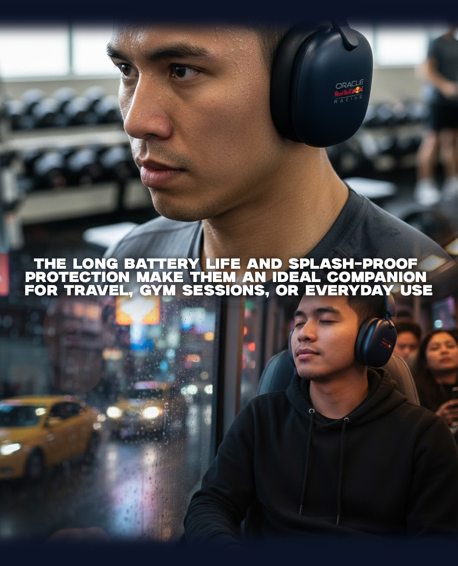 Oracle Red Bull Racing Wireless Bluetooth Headphones Navy Premium Sound ...