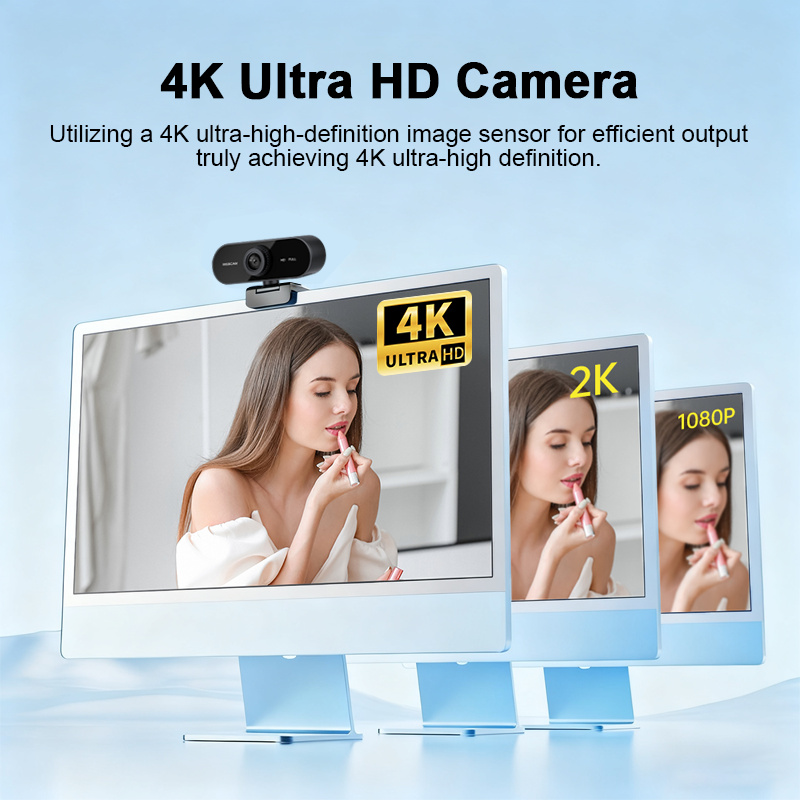 Actual 4k PC Webcam Laptop USB Camera with 360° Degree Rotation and ...