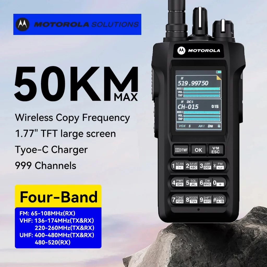 Motorola R8 walkie talkie VHF/UHF Radio 30Watt 20KM long range 20000mAh ...