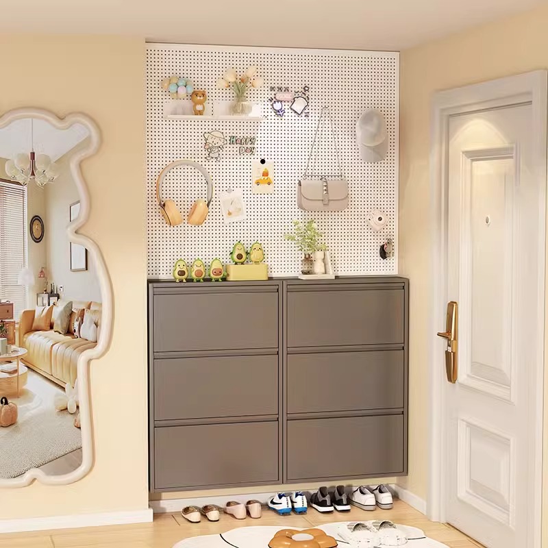 Shoe Cabinet Wall Mounted Steel Shoe cabinet MultiLayer Wall Hanging ...