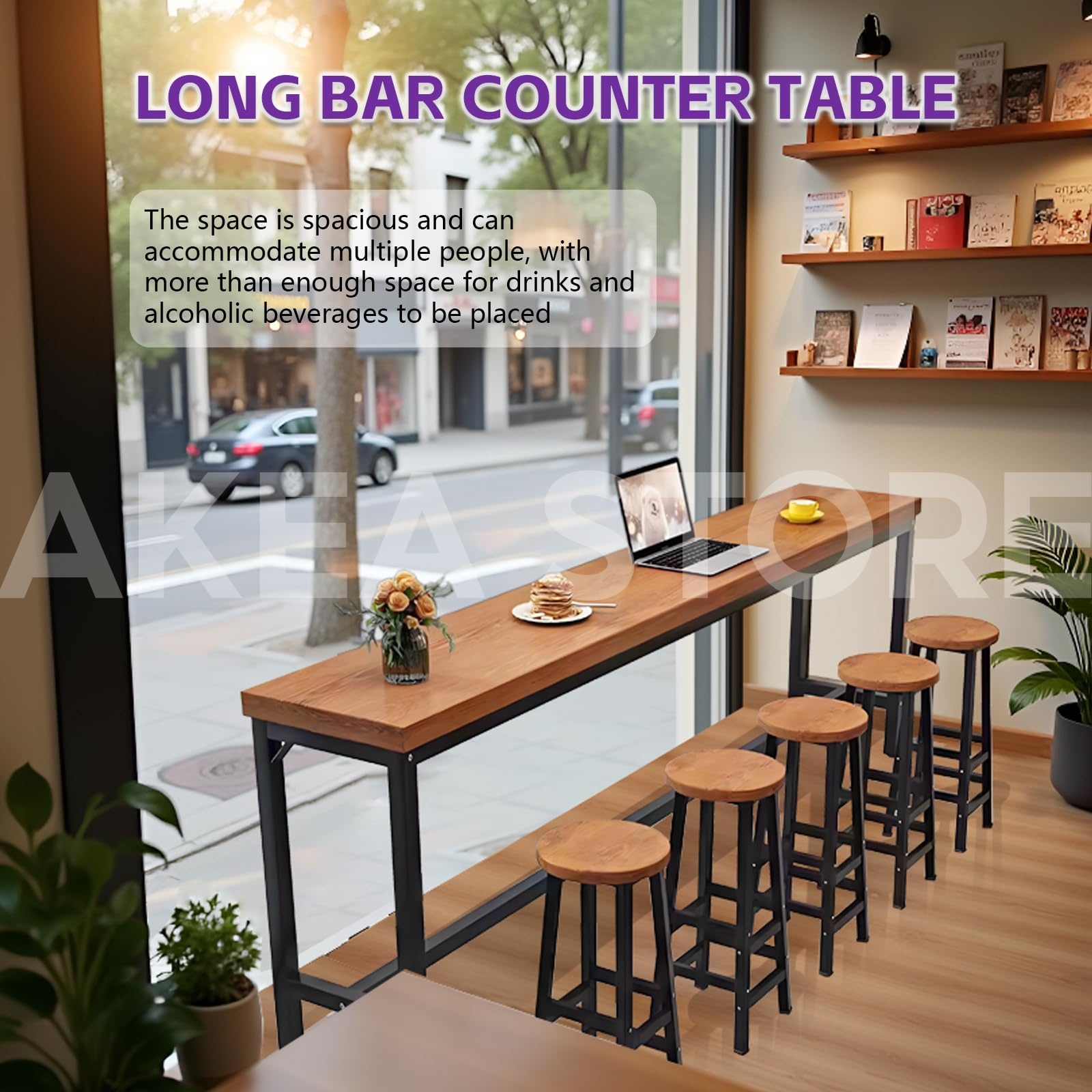 160/180cm Bar Table With Chair Family Living Room High Foot Table Long ...