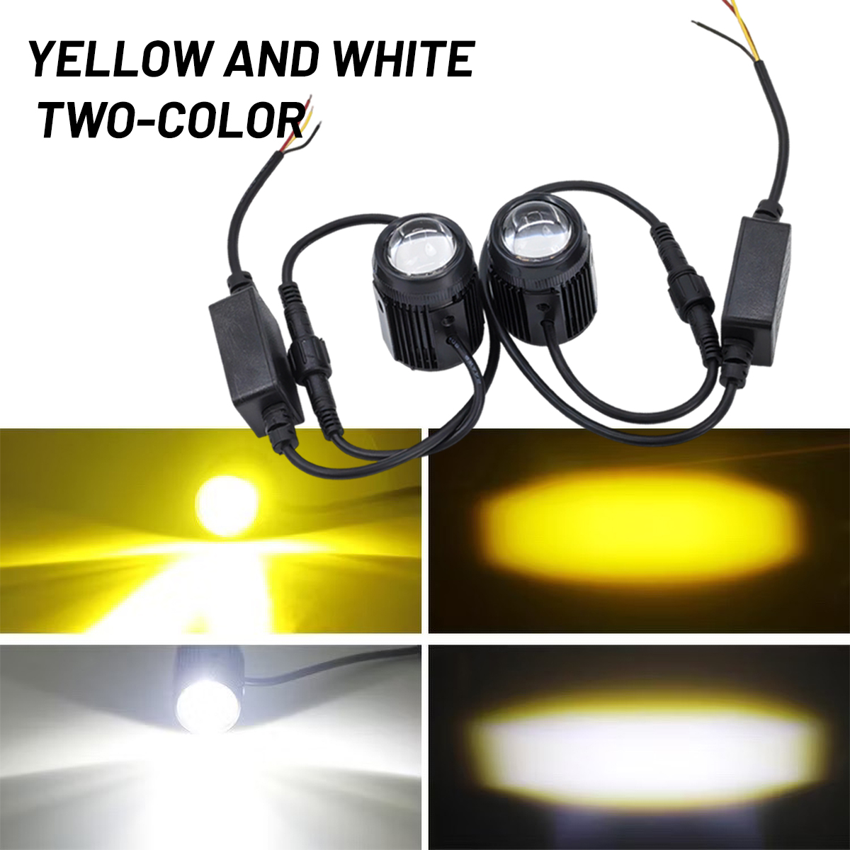 Mini Driving Lights Full Set V2 White+Yellow Dual Color Pair of ...