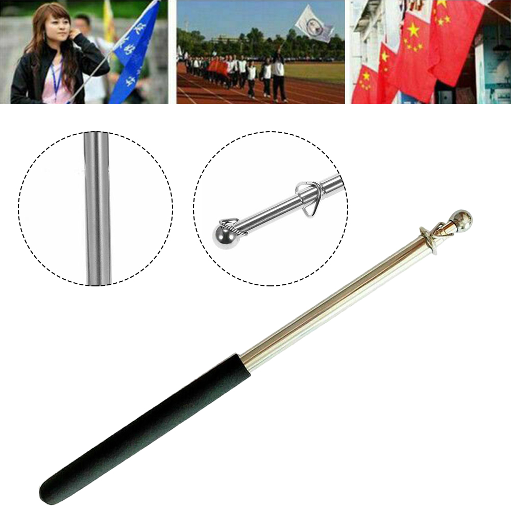 Flag Pole Extendable To 160cm For Tour Guide Stick Teaching Pointer Banner Display With Metal ...