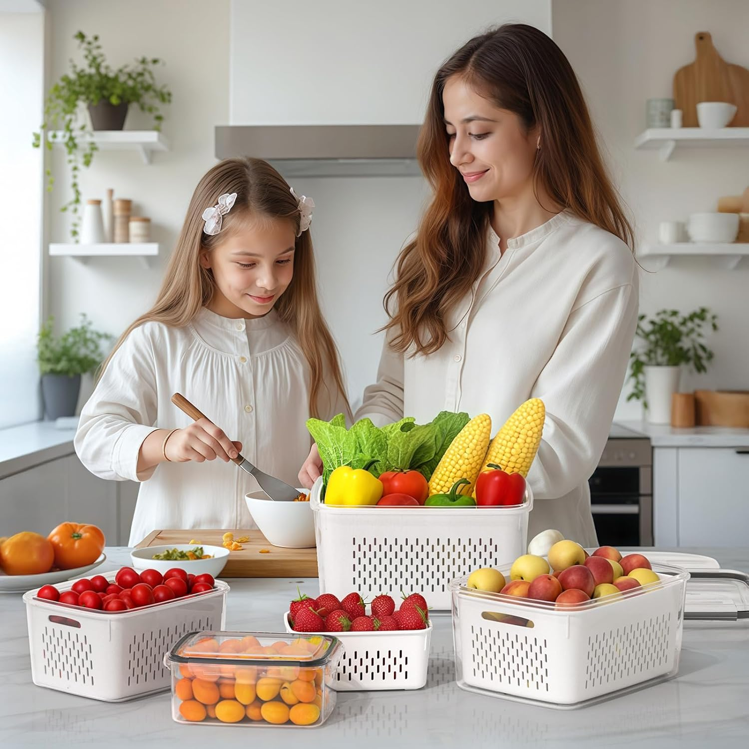 YOICE 2in1 Fridge Organizer Food Storage Stackable Sealing Cap Ref ...