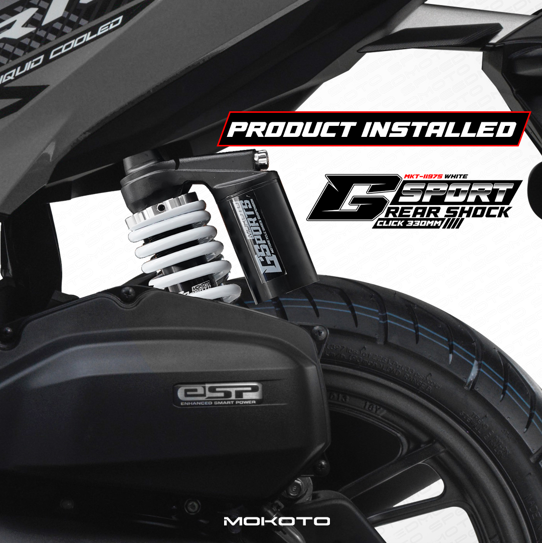 MOKOTO HONDA CLICK G-SPORT REAR SHOCK WITH BASO 330MM WHITE MKT-11375 ...