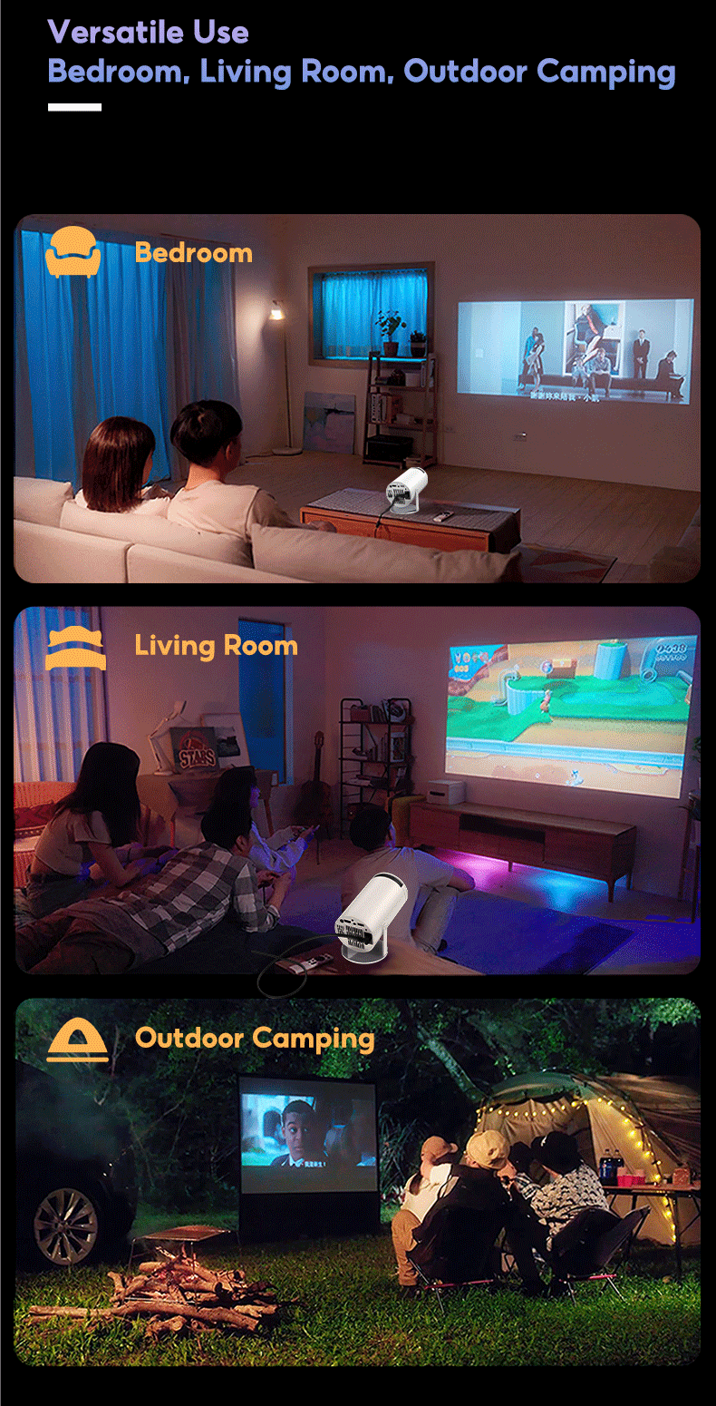 HY300 Projector 4K FHD1080P Portable Mini Projector Smart Android ...