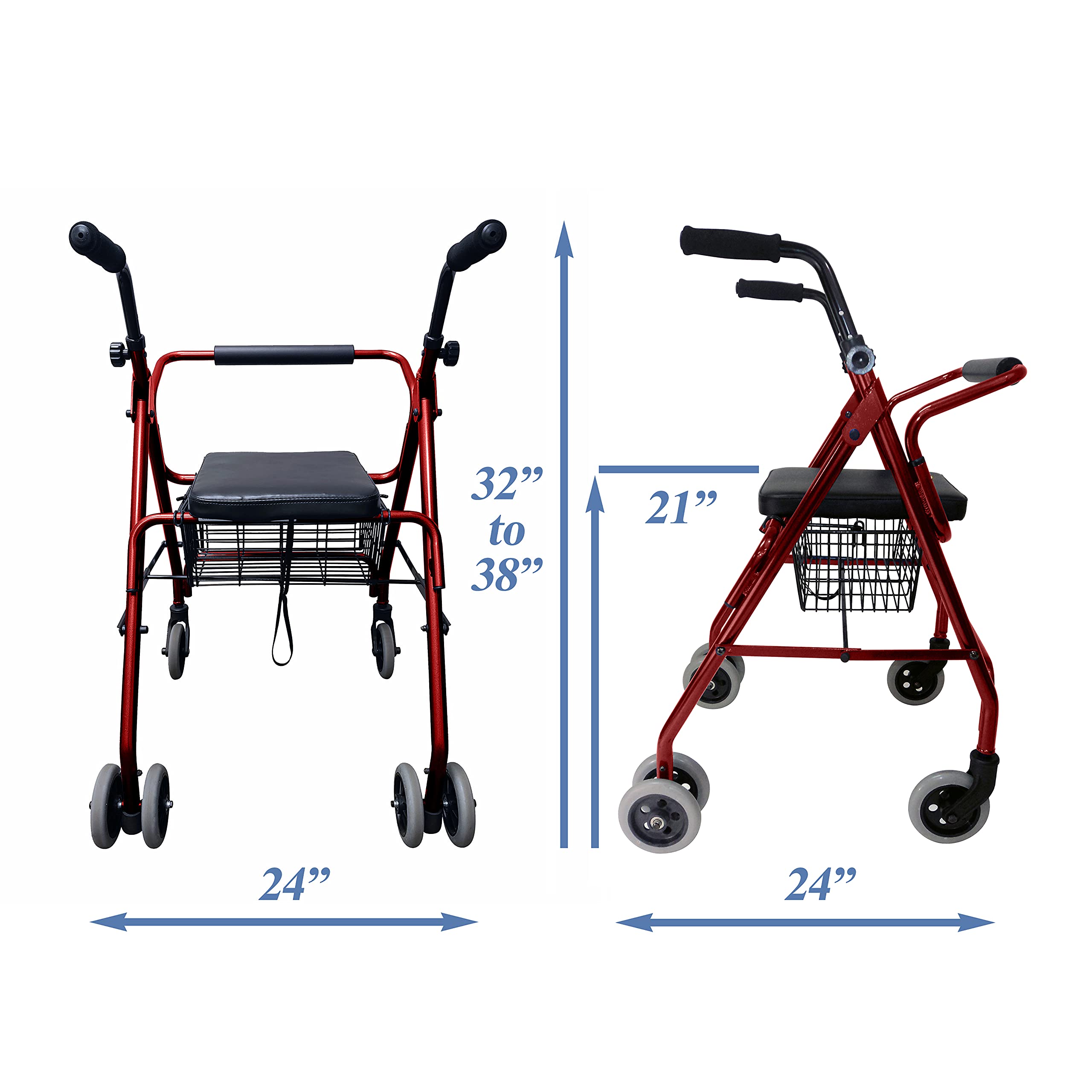 Portable Foldable Wheelchair Foot Rest Medical Rollator Walker For ...