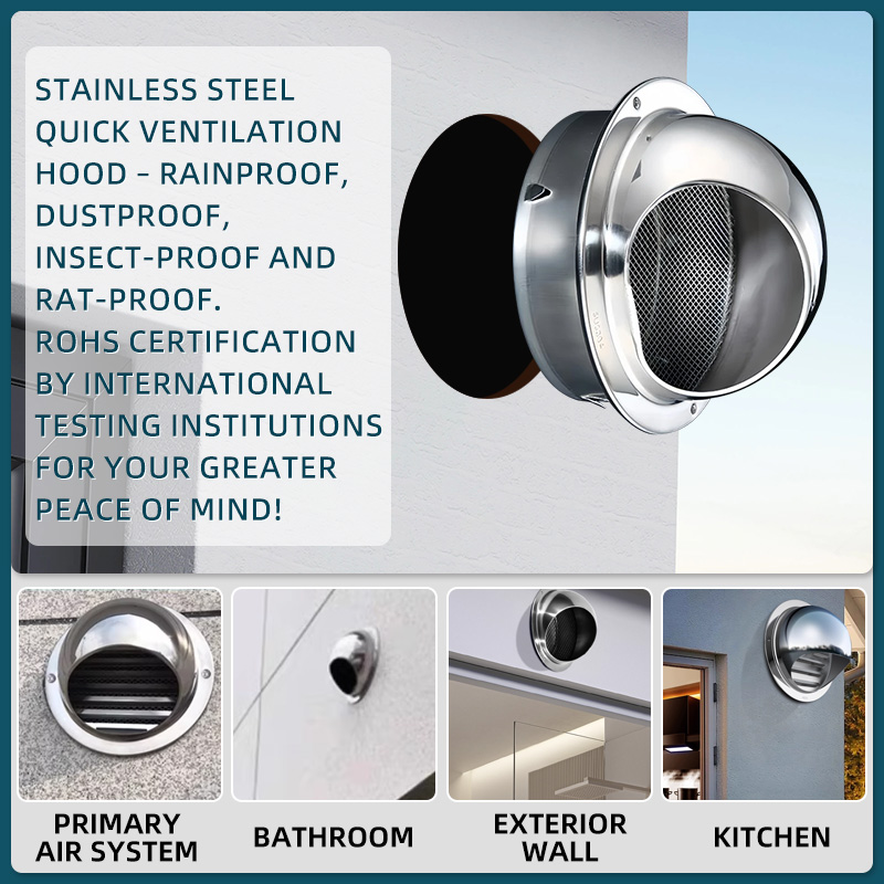 304 Stainless Steel Wall Air Vent Exhaust Cover | Rustproof & Rainproof ...