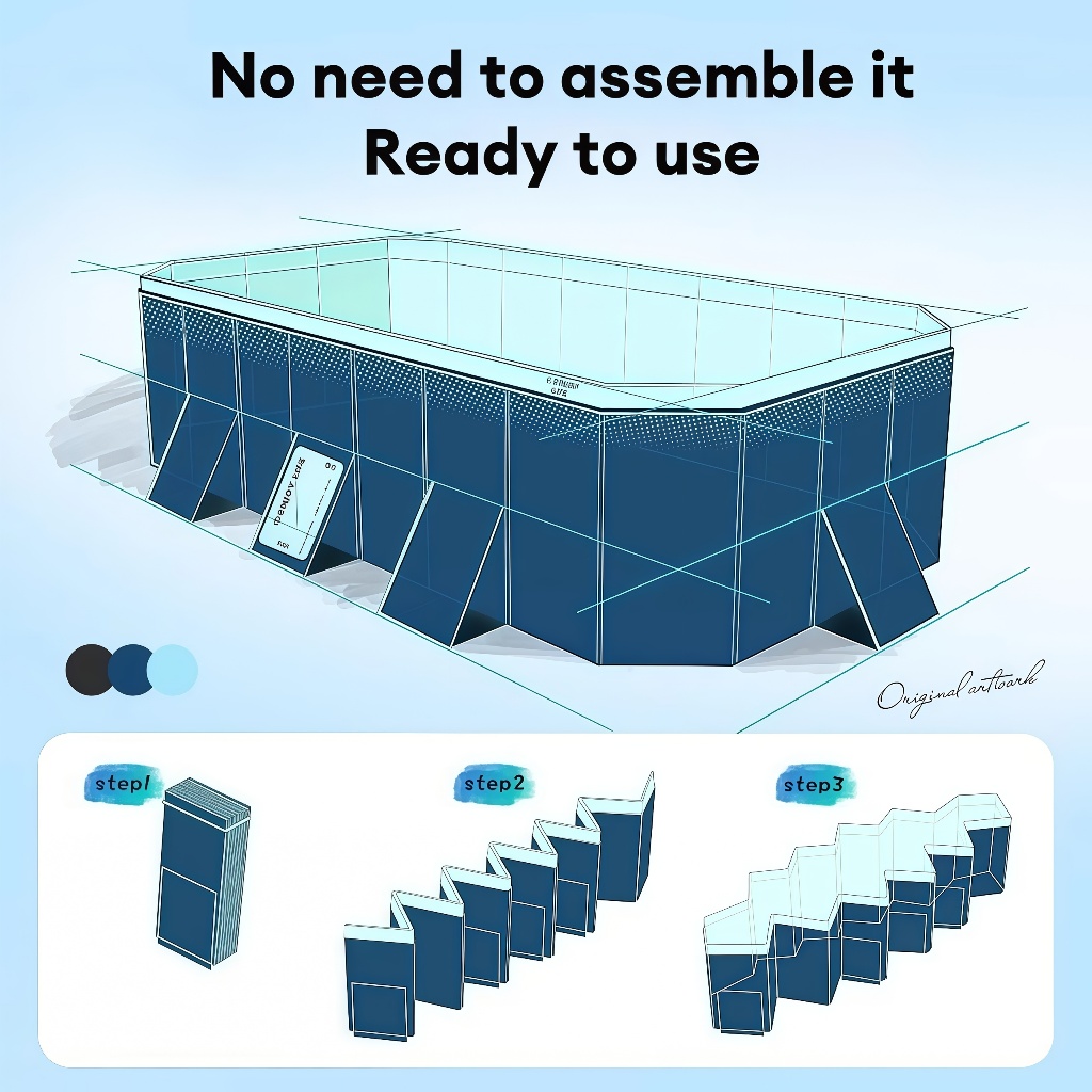 【TinyToes】1.6M-3M Family Size Swimming Pool Non-Inflatable Foldable 5 ...