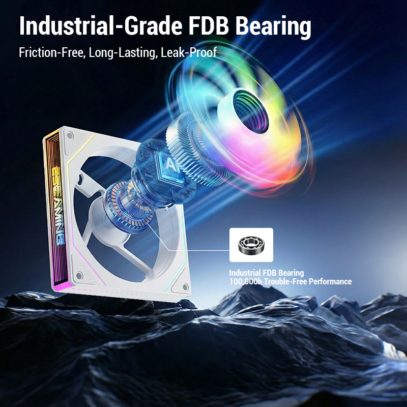 ESGAMING Prism ARGB CPU Fan 120mm Black Infinity Mirror PC Cooler Fan ...