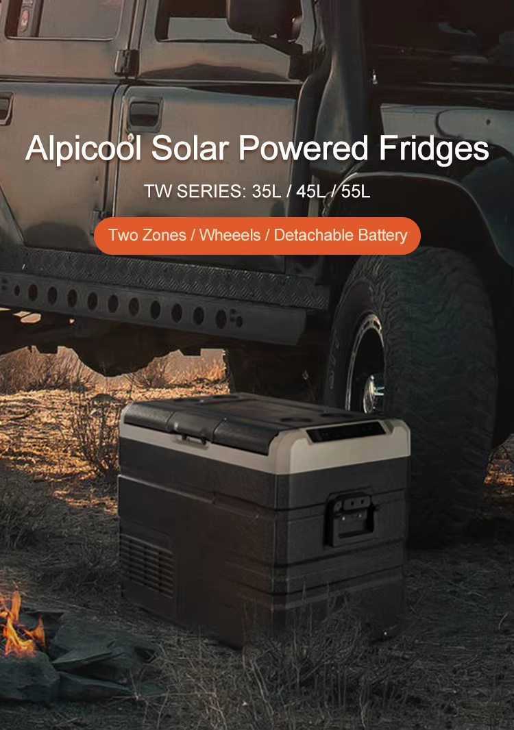 Alpicool TW 35L/45L/55L Portable Solar Car Mini Fridges with Removable ...