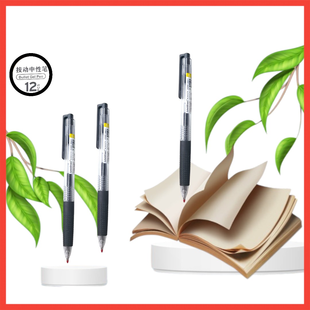 WriteRight Lovein Gel Pen Set 12Pcs 0.5mm Black Ink Smooth Precise ...