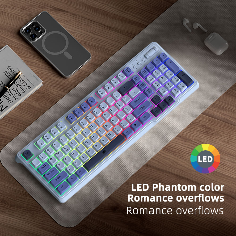 Zeus ZK-011 98 Keys RGB LED Gaming Keyboard With Volume Roller Wired ...