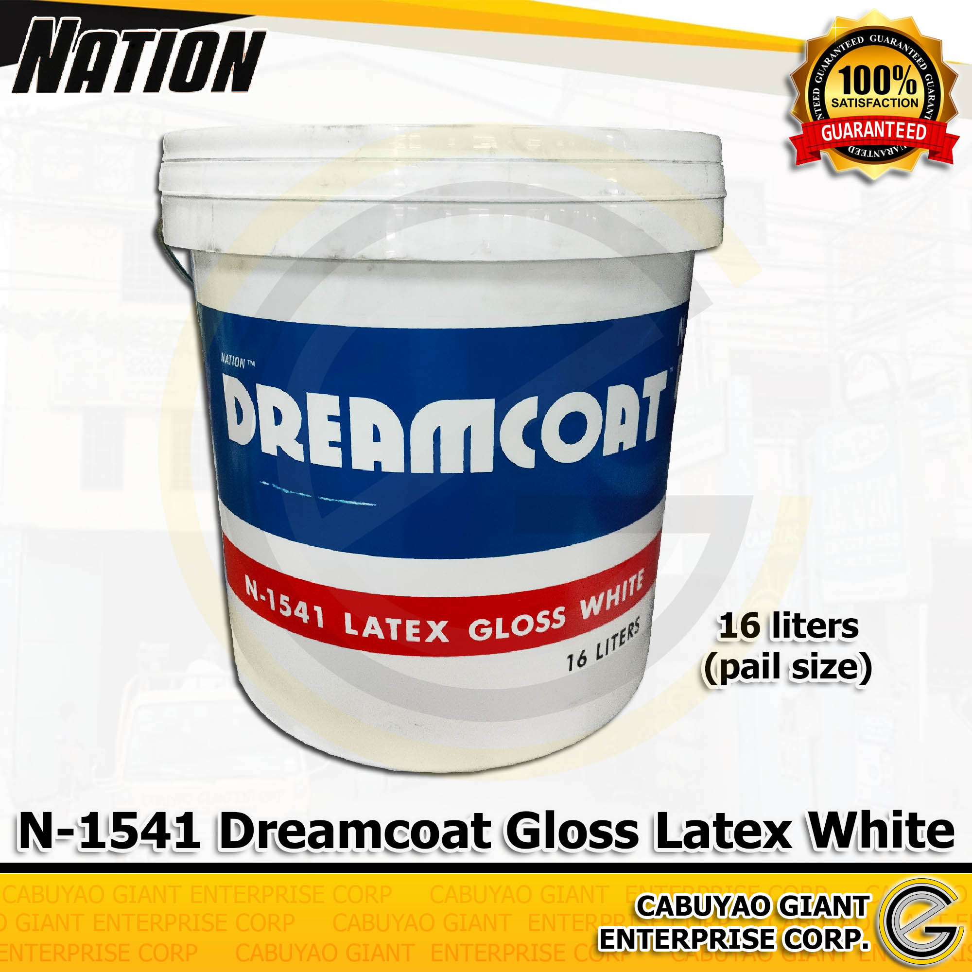 Nation N-1541 Dreamcoat Gloss Latex White by Boysen (16 liters pail ...