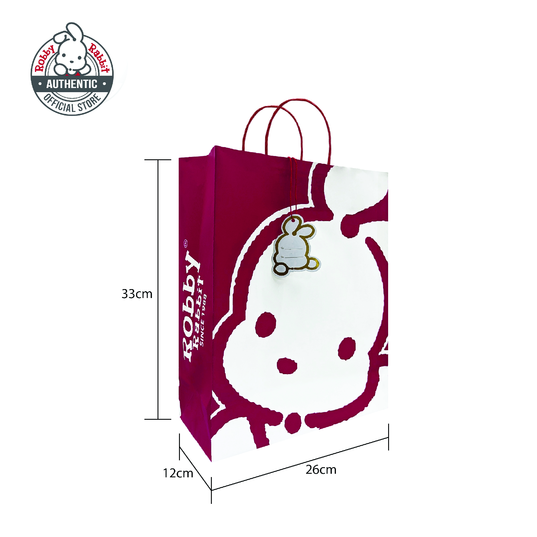 Robby Rabbit Kraft Paper Bag 26x12x33 cm | Shopee Philippines