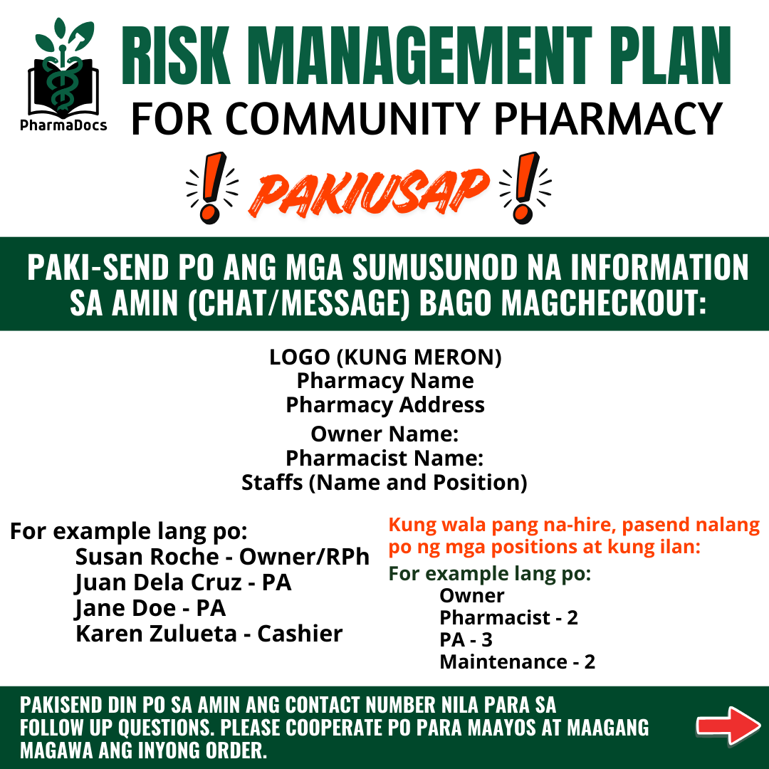 RMP - Risk Management Plan for Pharmacies (FREE SOFT COPIES) | Shopee ...