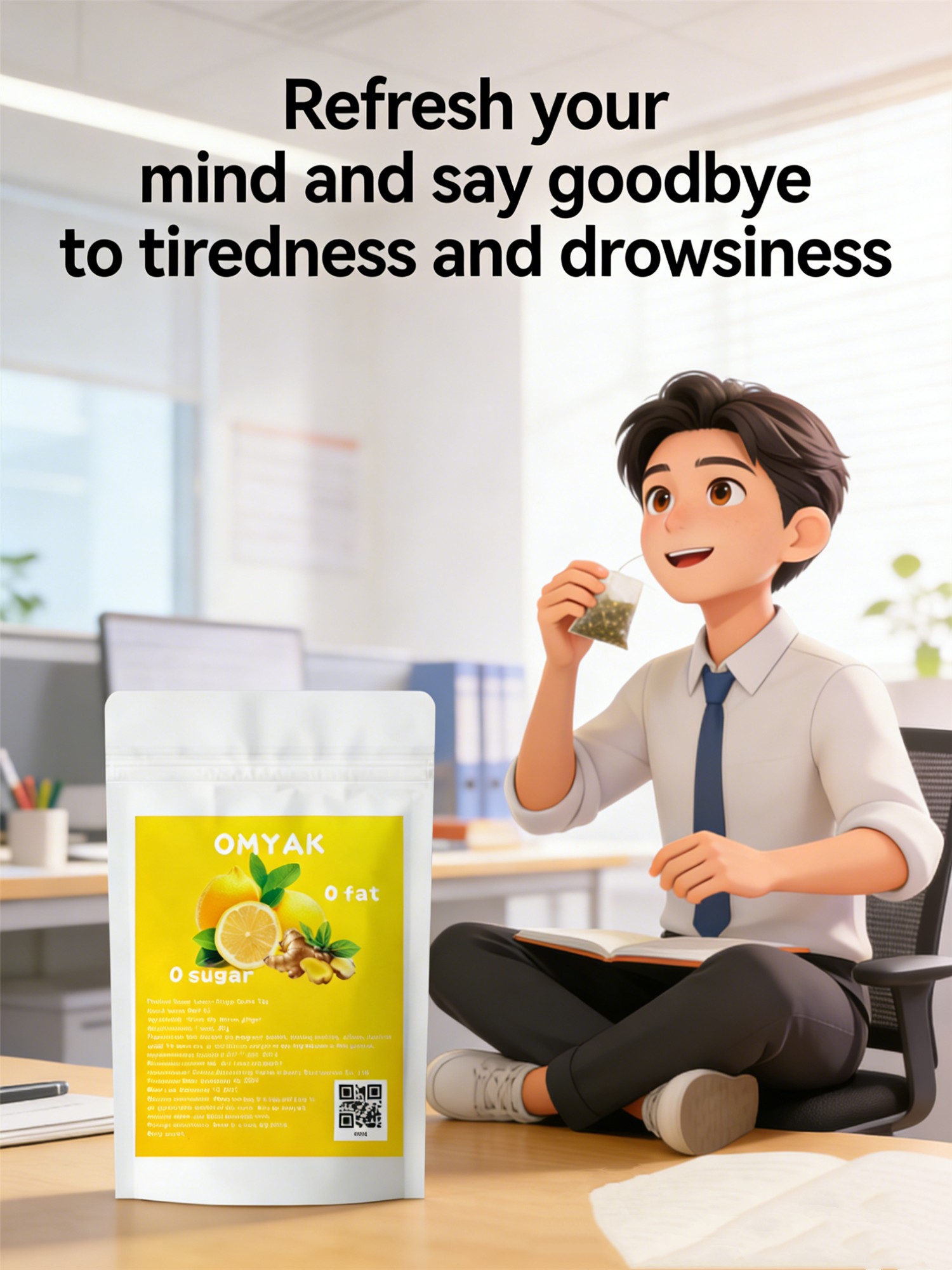 7pcs/Green Tea Lemon Ginger Tea Bag Antioxidant, Vitamin C Boosts ...