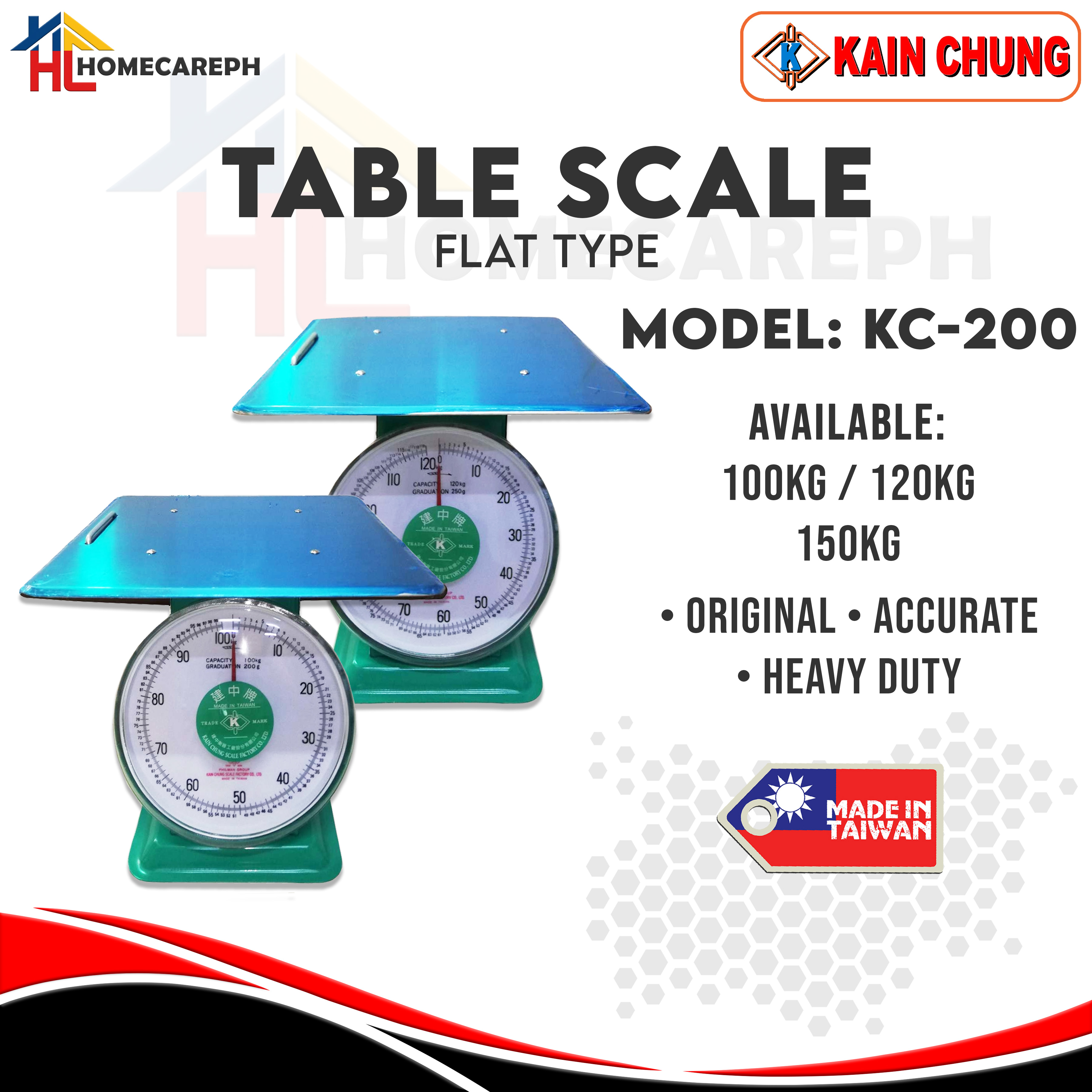 Kain Chung Table Scale Flat Type KC-200 100kg / 120kg / 150kg | Shopee ...