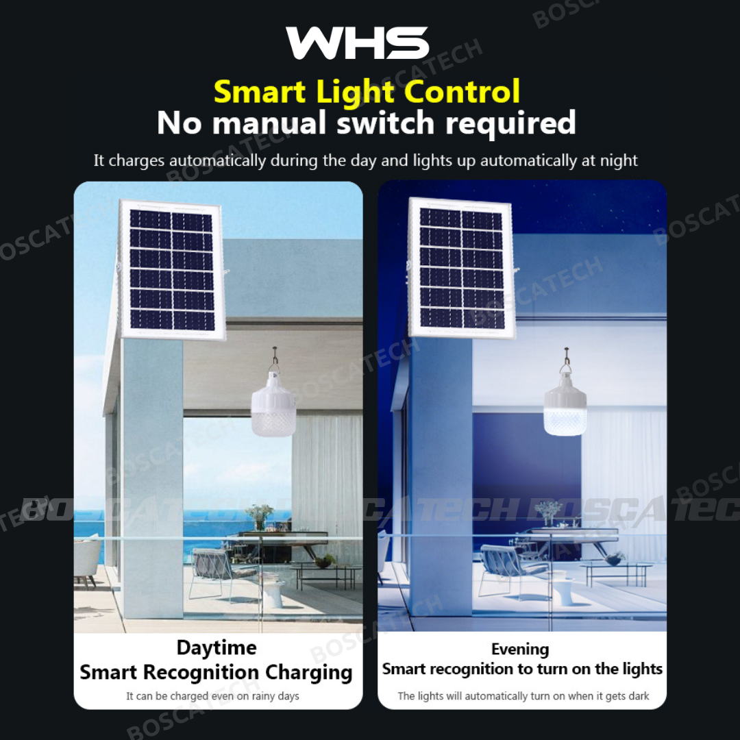 WHS Solar-Powered LED Outdoor Light Bulb with Wireless Remote IP65 ...