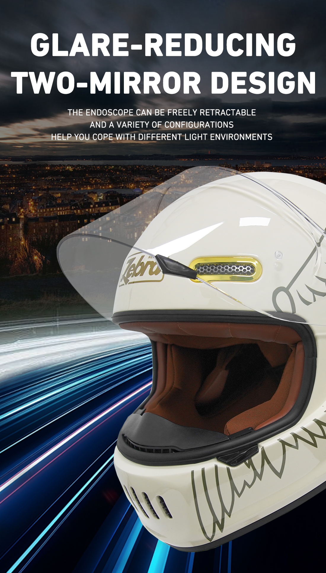 ZEBRA classic HELMET 577 Vertuoso Full Face Motorcycle Helmet full face ...