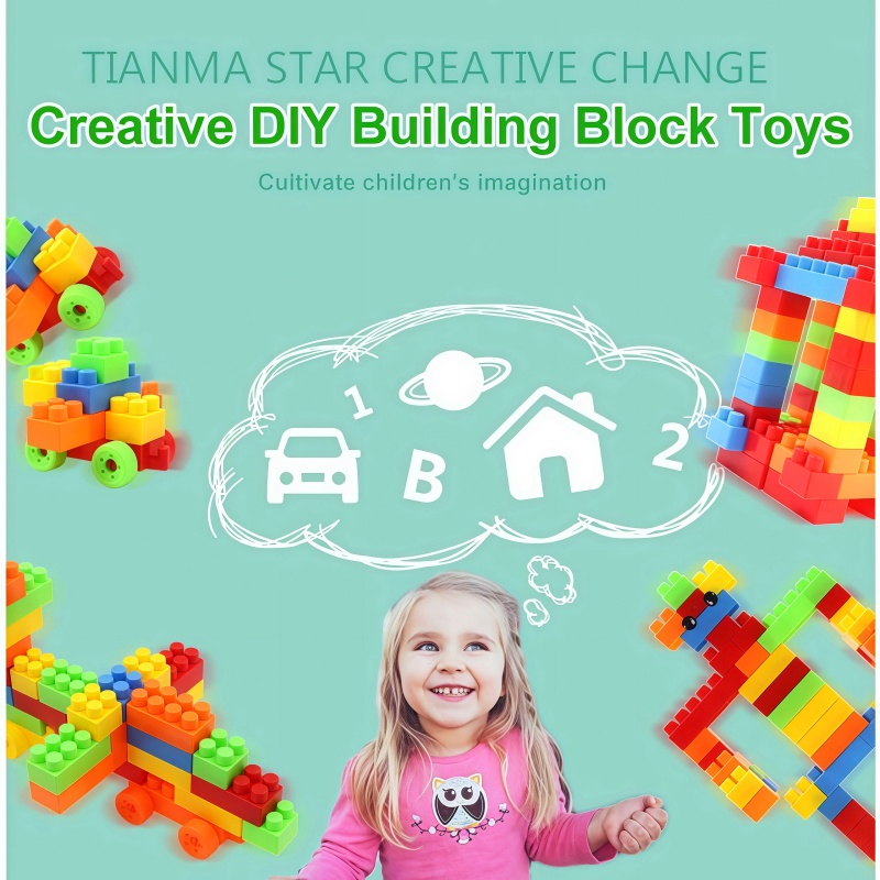 【COD】 Kids Building Block Toy DIY Intellectual Early Educational Model ...
