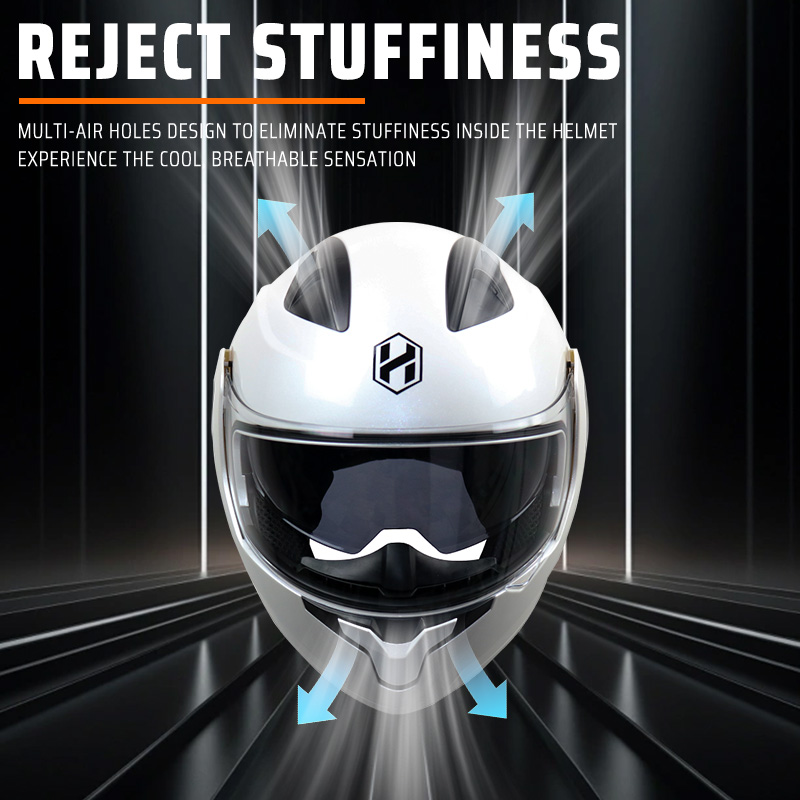 【𝑭𝒍𝒊𝒑 𝑼𝒑】HNJ Modular Dual Visor Helmet Full Face Helmet for Motorcycle ...