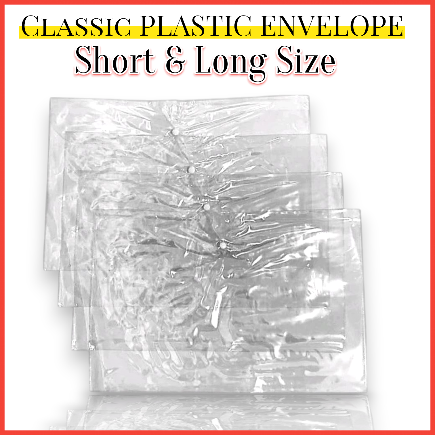 Clear Plastic Envelope with Snap Button Office and School Supplies ...