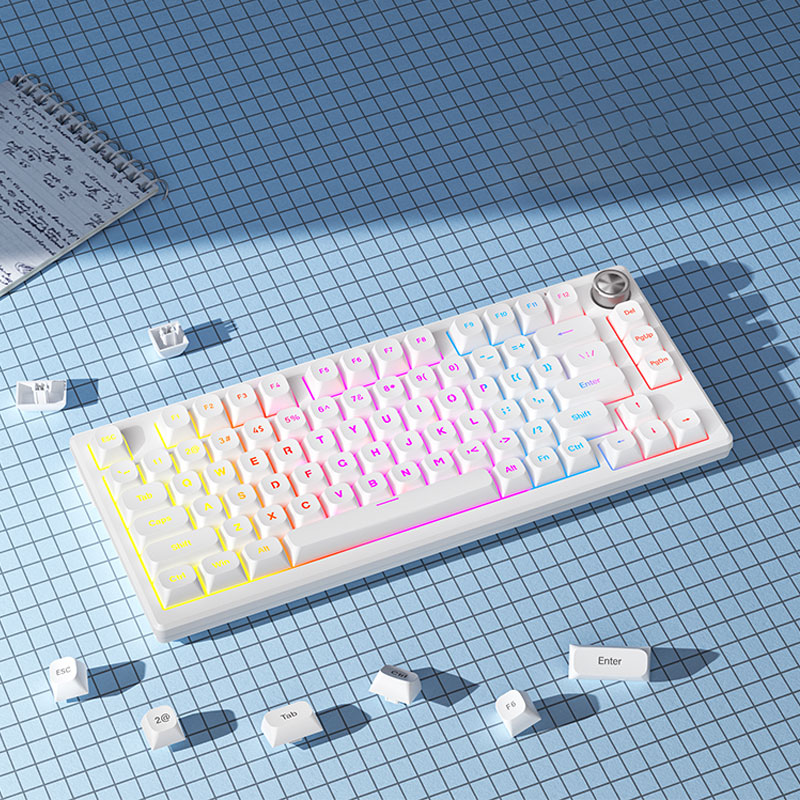FURYCUBE IP75 Membrane Keyboard 75% Layout Knob Wired Keyboards RGB ...