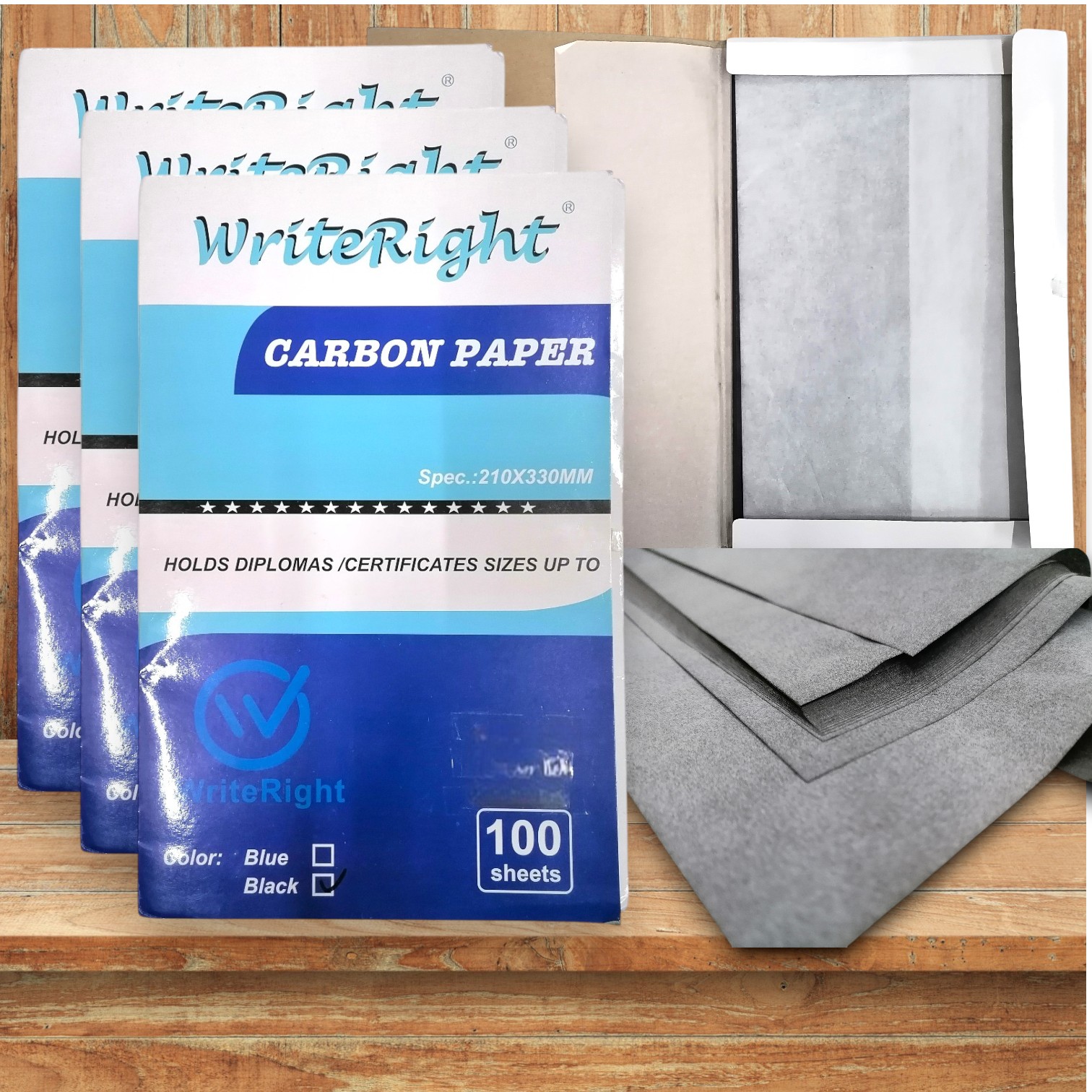 A4 Carbon Paper 100-sheet Film A4/FC size Carbon Copying Paper Black ...