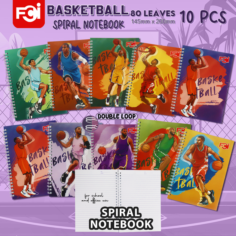 FCI SPIRAL NOTEBOOK DOUBLE LOOP 10PCS ASSORTED DESIGN 80leaves 10pcs ...