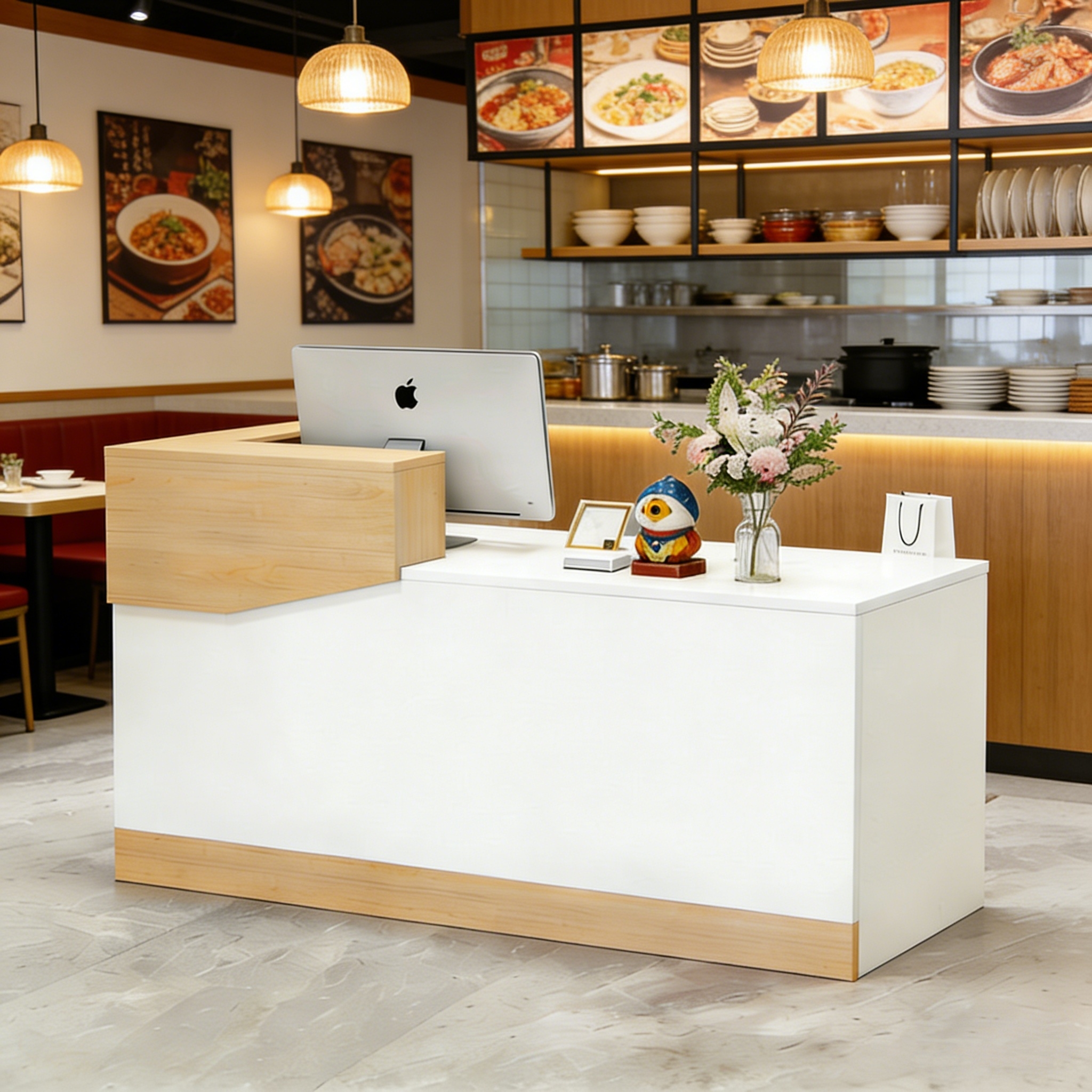 ⚡COD⚡ Modern Cashier Counter 140cm-Small Front Desk for Convenience ...