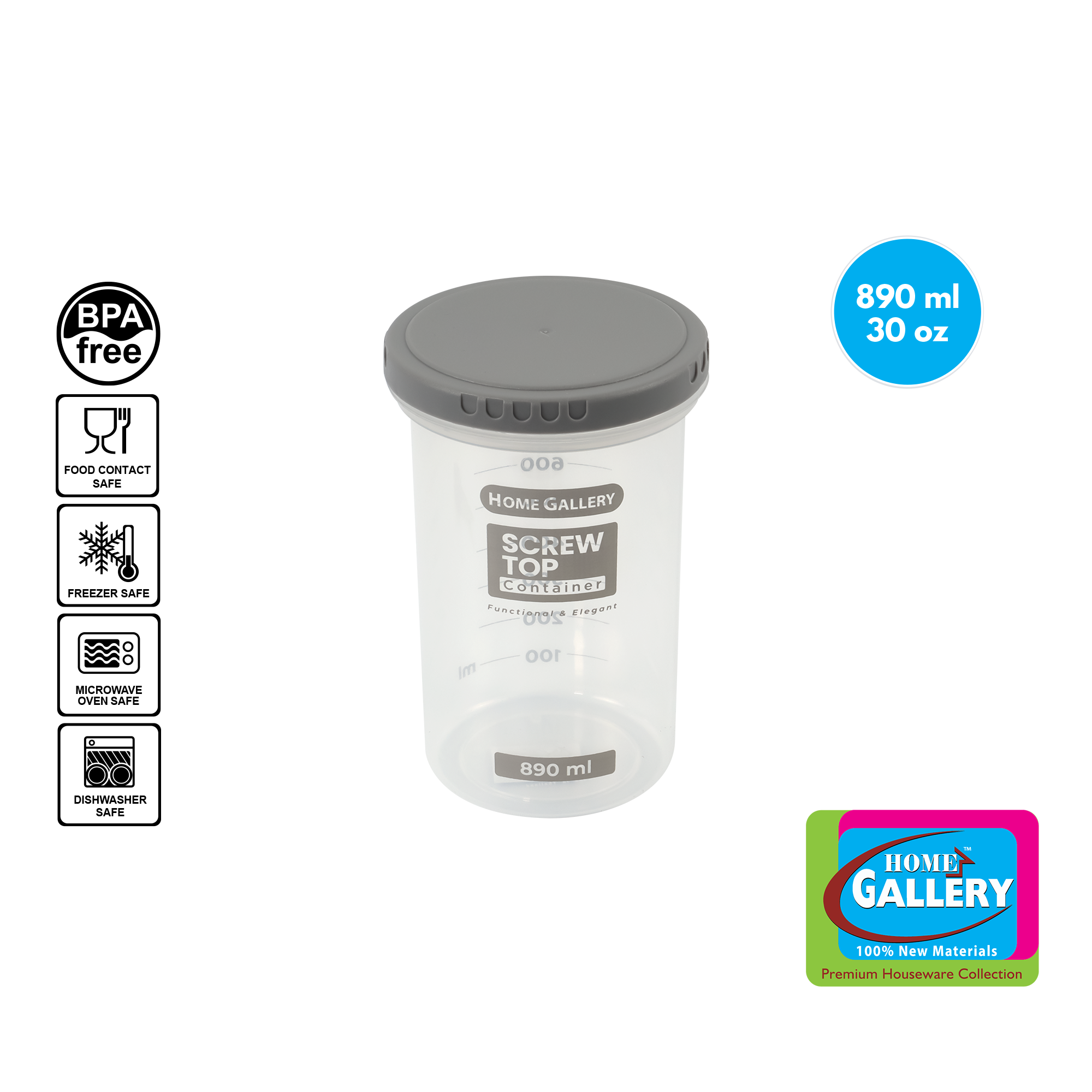 Home Gallery Floating Spoon Wide Canister 890ml, Medium, Food Contact ...