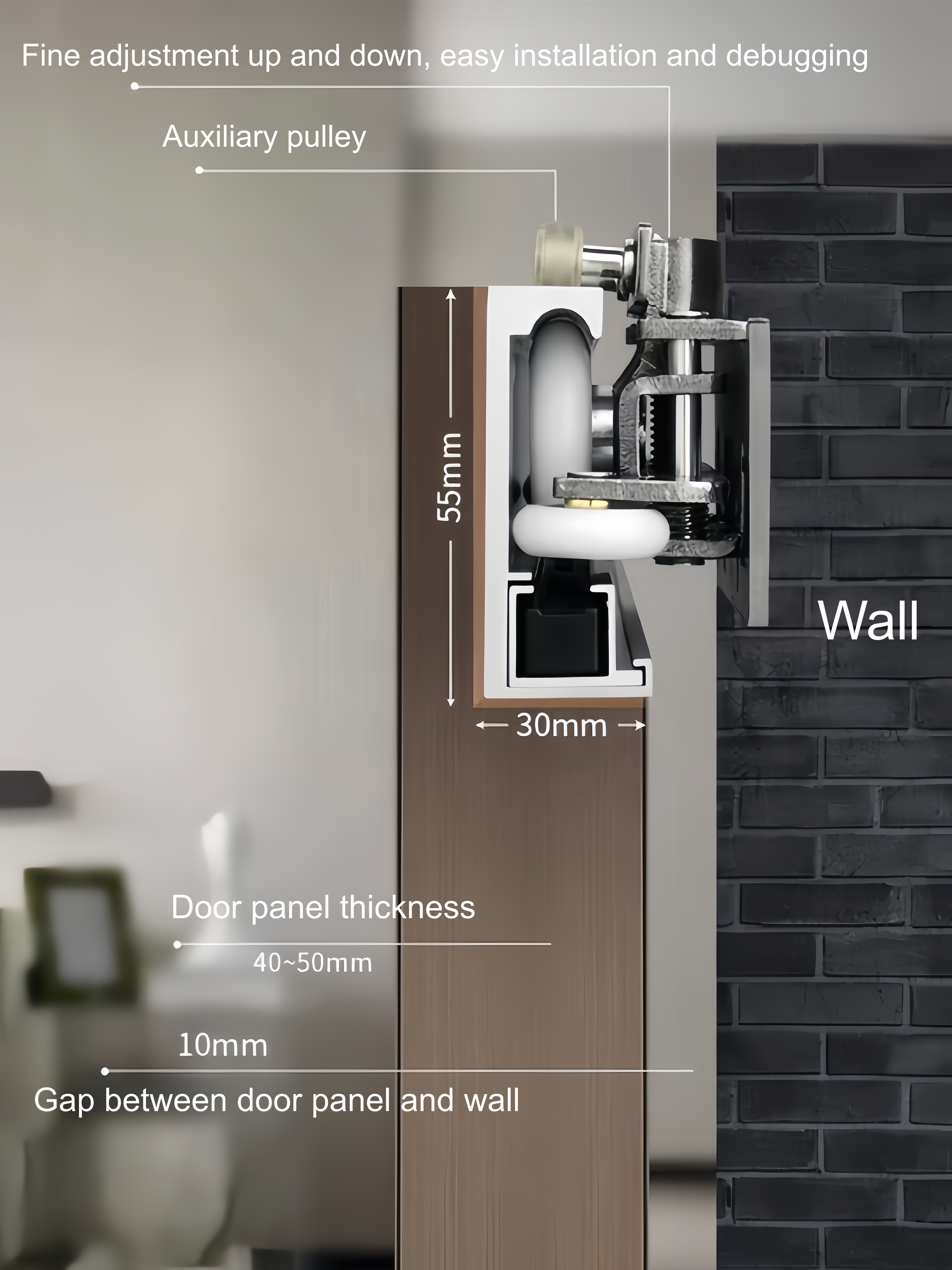 Invisible Ghost Door Sliding Mechanism Buffer Trackless for Bathroom ...