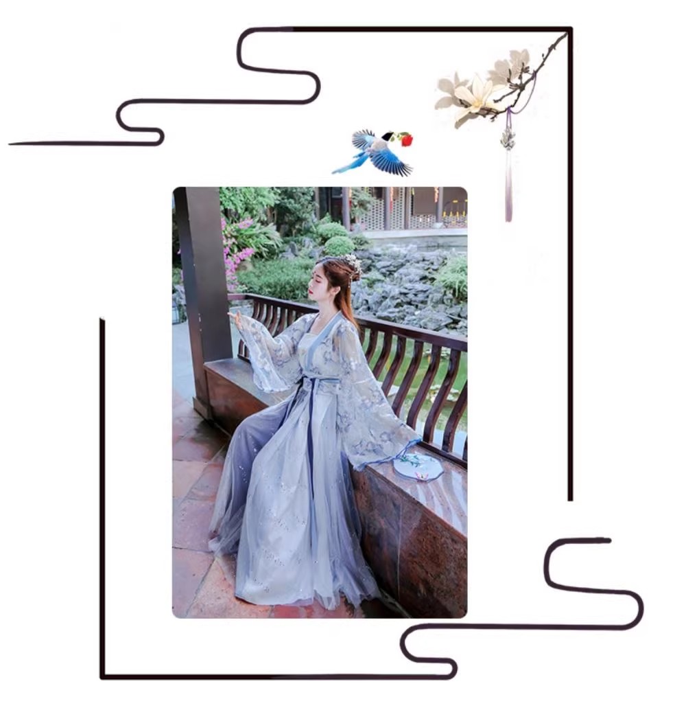 Fairy Style Chinese Hanfu Dress Flare Sleeve Traditional Hanfu Robe for ...