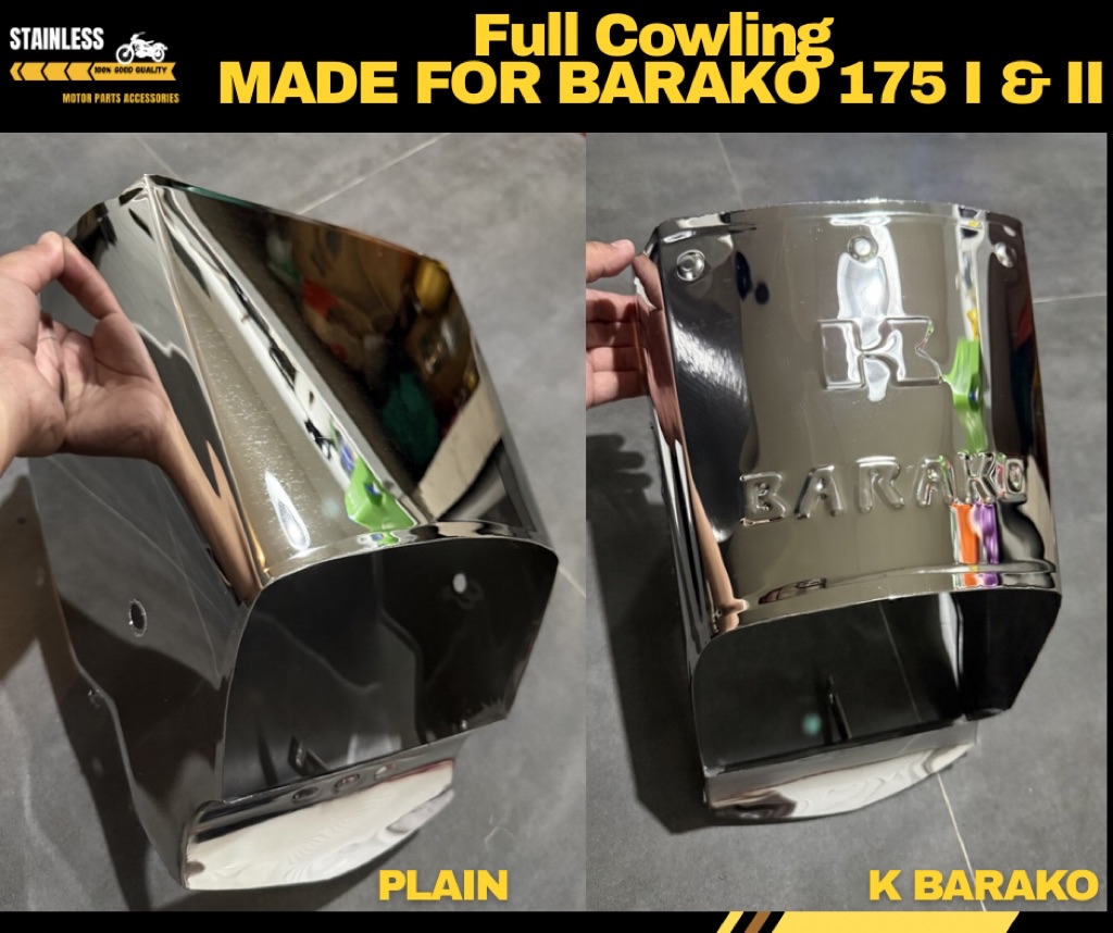 Kawasaki Barako 175 Headlight Full Cowling Stainless (Barako 1 & 2 ...