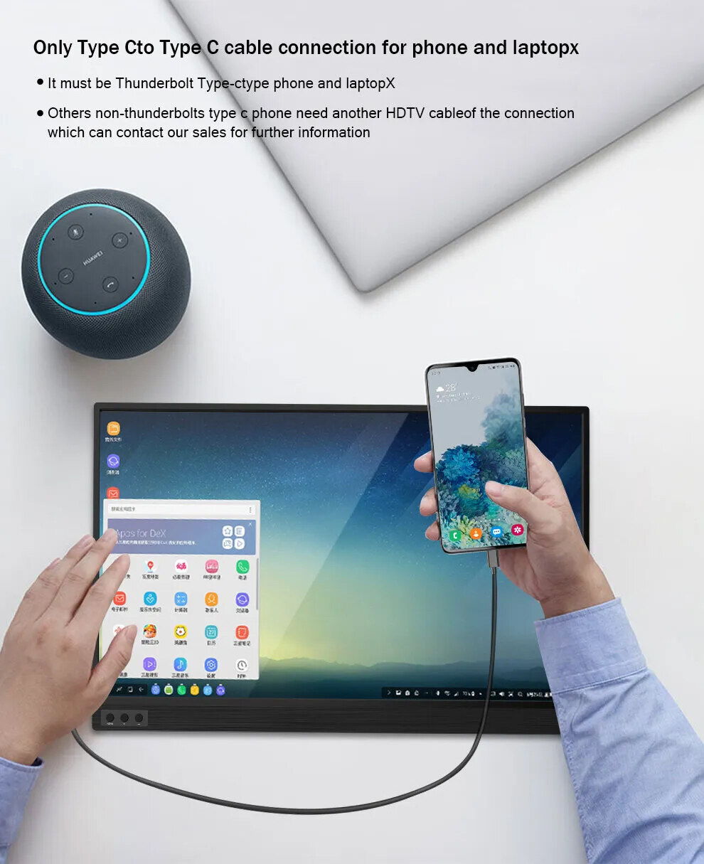 EXPOSE Portable Monitor for laptop 15.6inch 4K Touch Screen Speaker ...