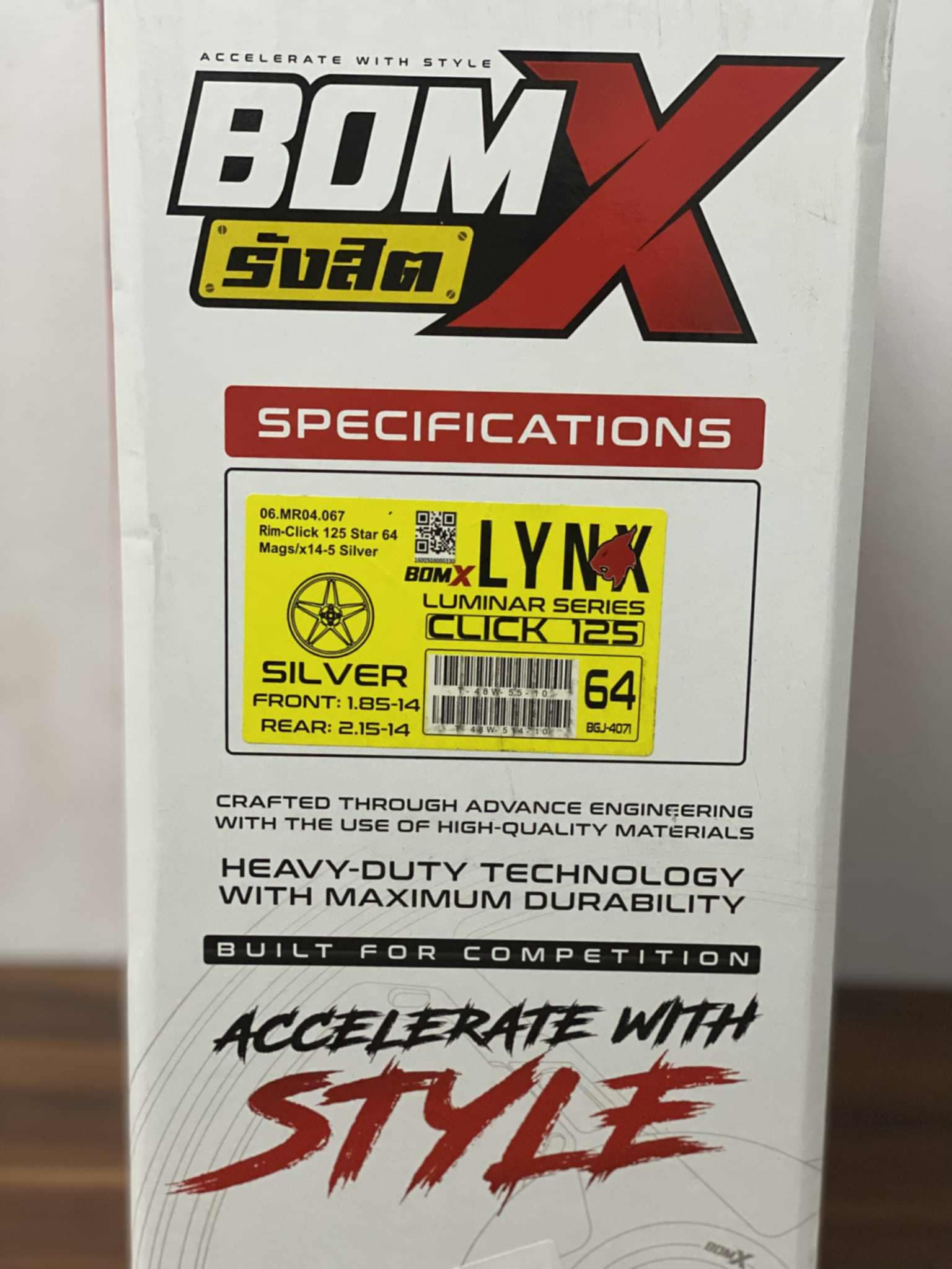 BOM RANGSIT LYNX (V1) CNC STAR MAGS for HONDA CLICK 125 SILVER CODE 64 ...