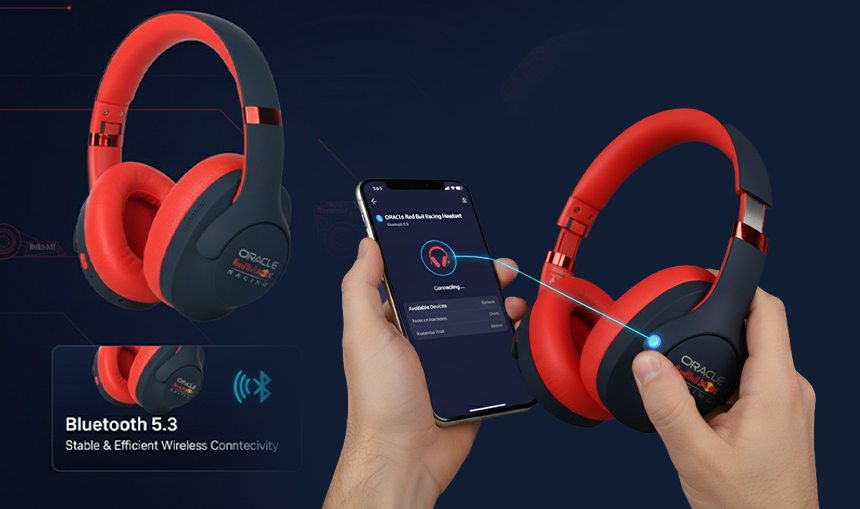 Oracle Red Bull Racing 130 Bluetooth Foldable Headphones By Spoyl Store ...