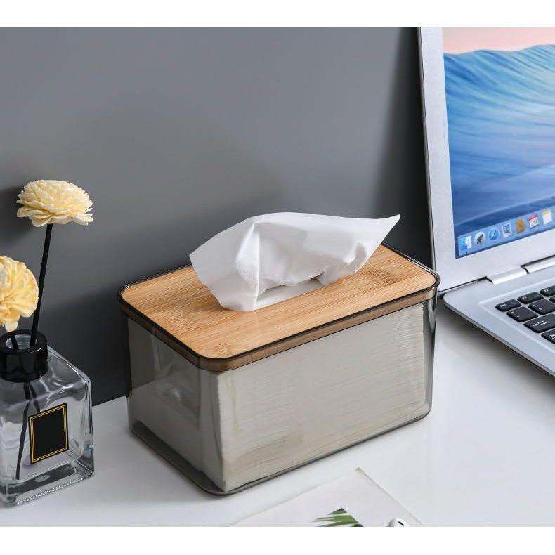 Simple wooden tissue box Nordic style pumping box living room desktop ...