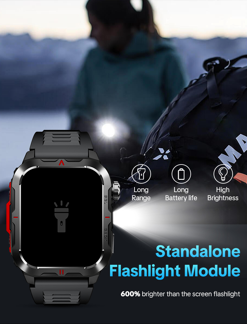 Aolon Tetra S5 Smart Watch Compass 1 ATM Flashlight Men Sports Fitness ...